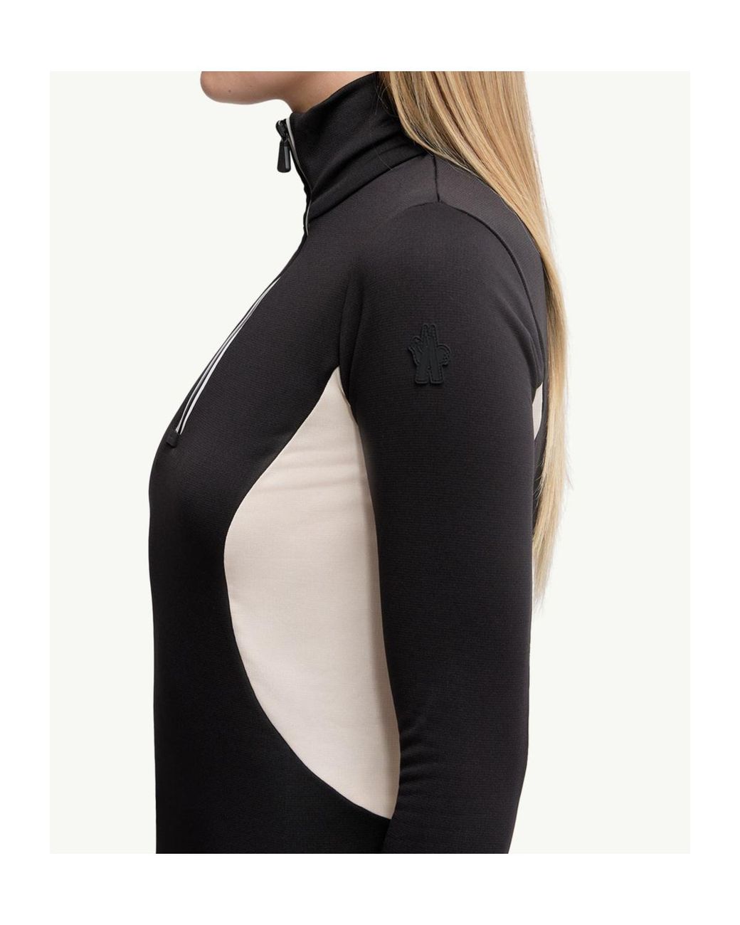 Moncler Black Grenoble Panelled Zip Performance Top