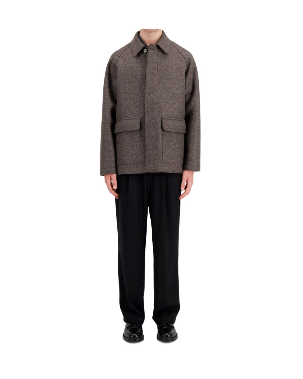 Harris Wharf London Gray Pressed Wool Jacket for men