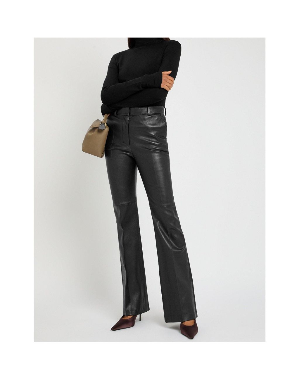 Joseph Black High-Neck Stretch Knit Sweater