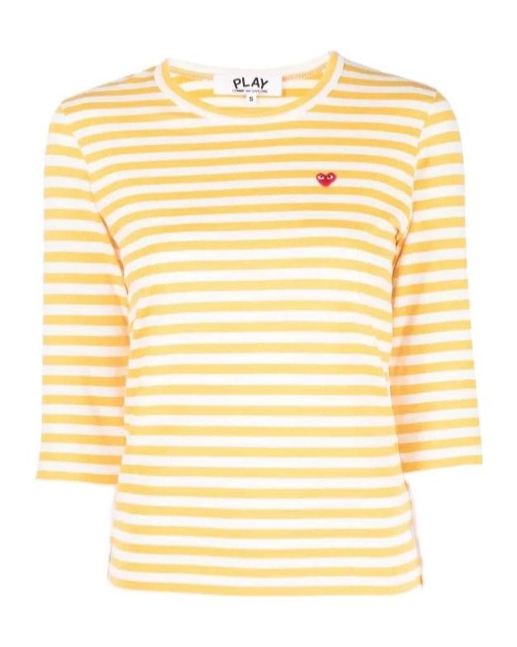 COMME DES GARÇONS PLAY Natural Striped Long-Sleeve T-Shirt