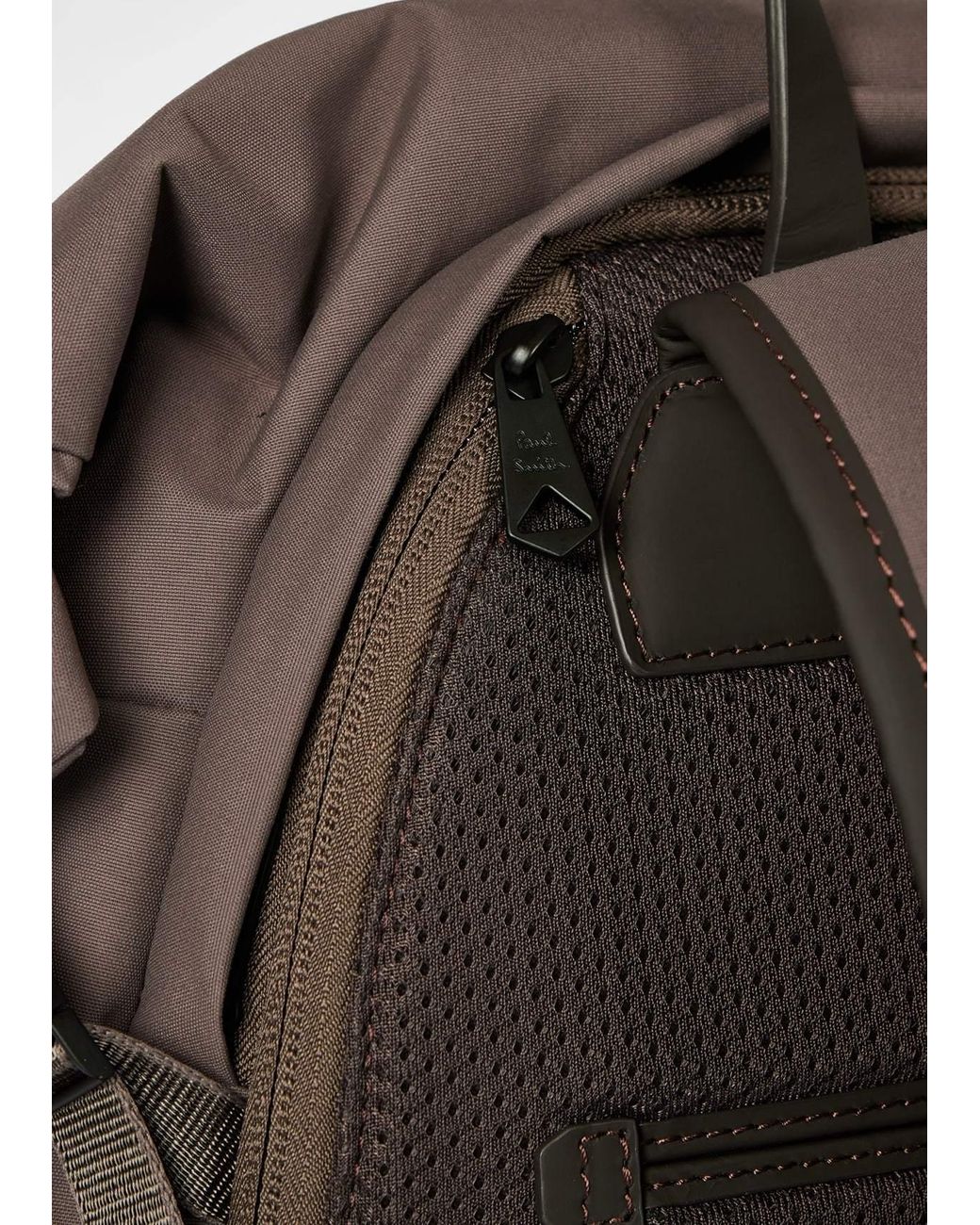 Paul Smith Brown Roll-Top Logo Backpack for men