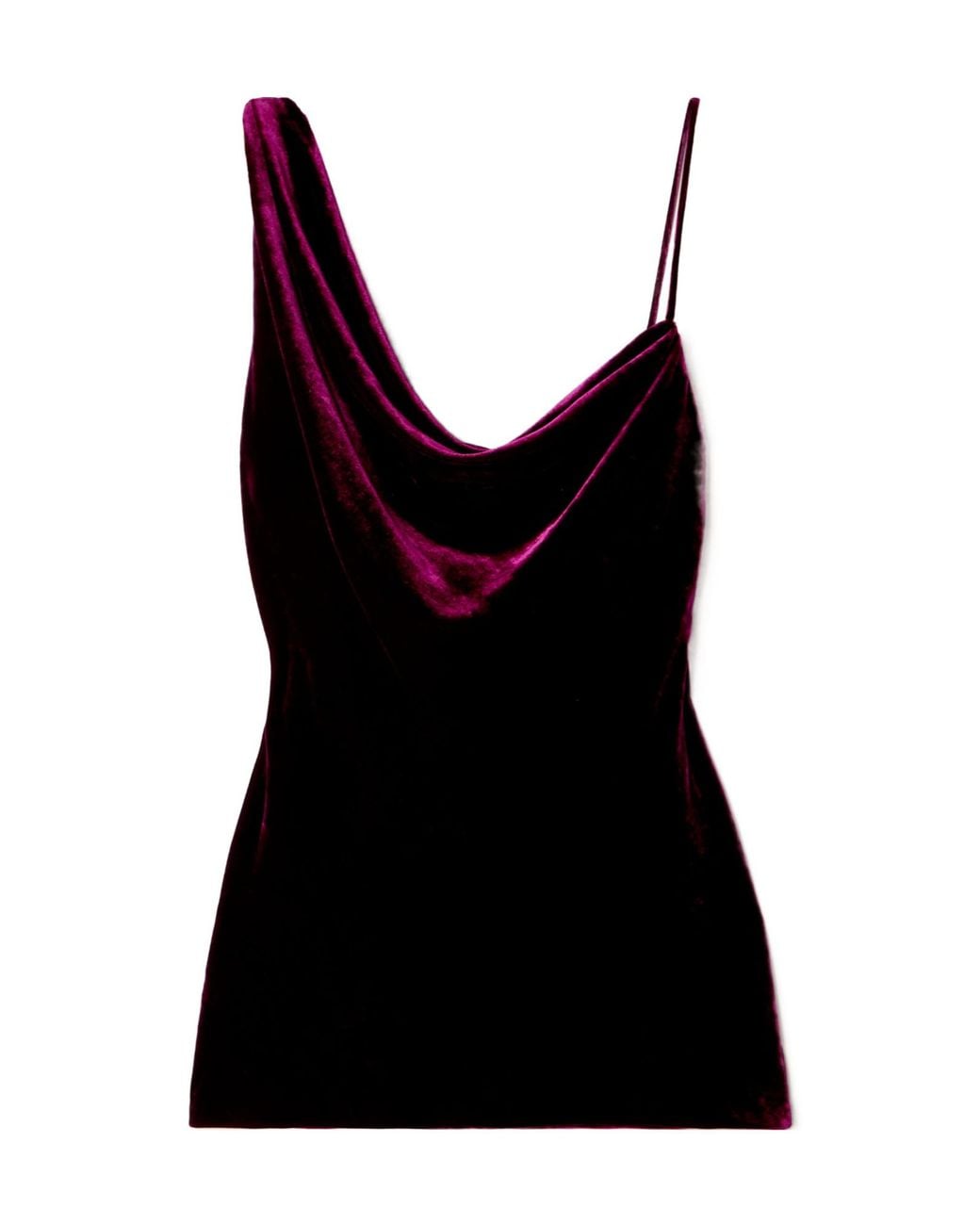 Dries Van Noten Black Asymmetric Draped Velvet Top