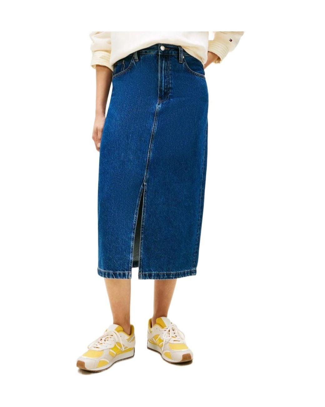 Tommy Hilfiger Blue Emi Midi Skirt