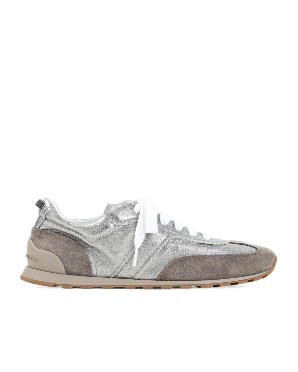 Brunello Cucinelli White Low Top Lace-Up Sneakers