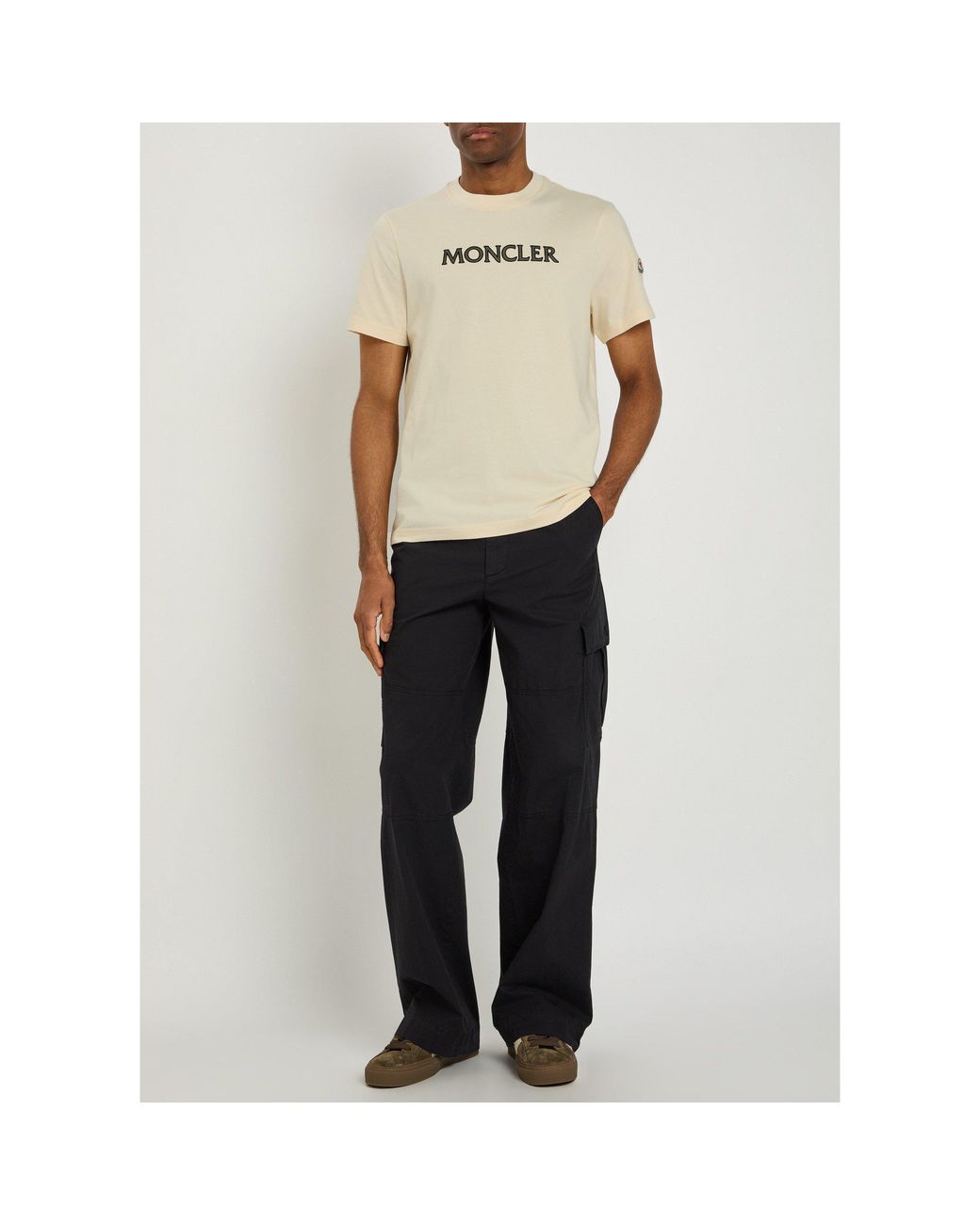 Moncler Natural Cotton Short-Sleeve T-Shirt for men