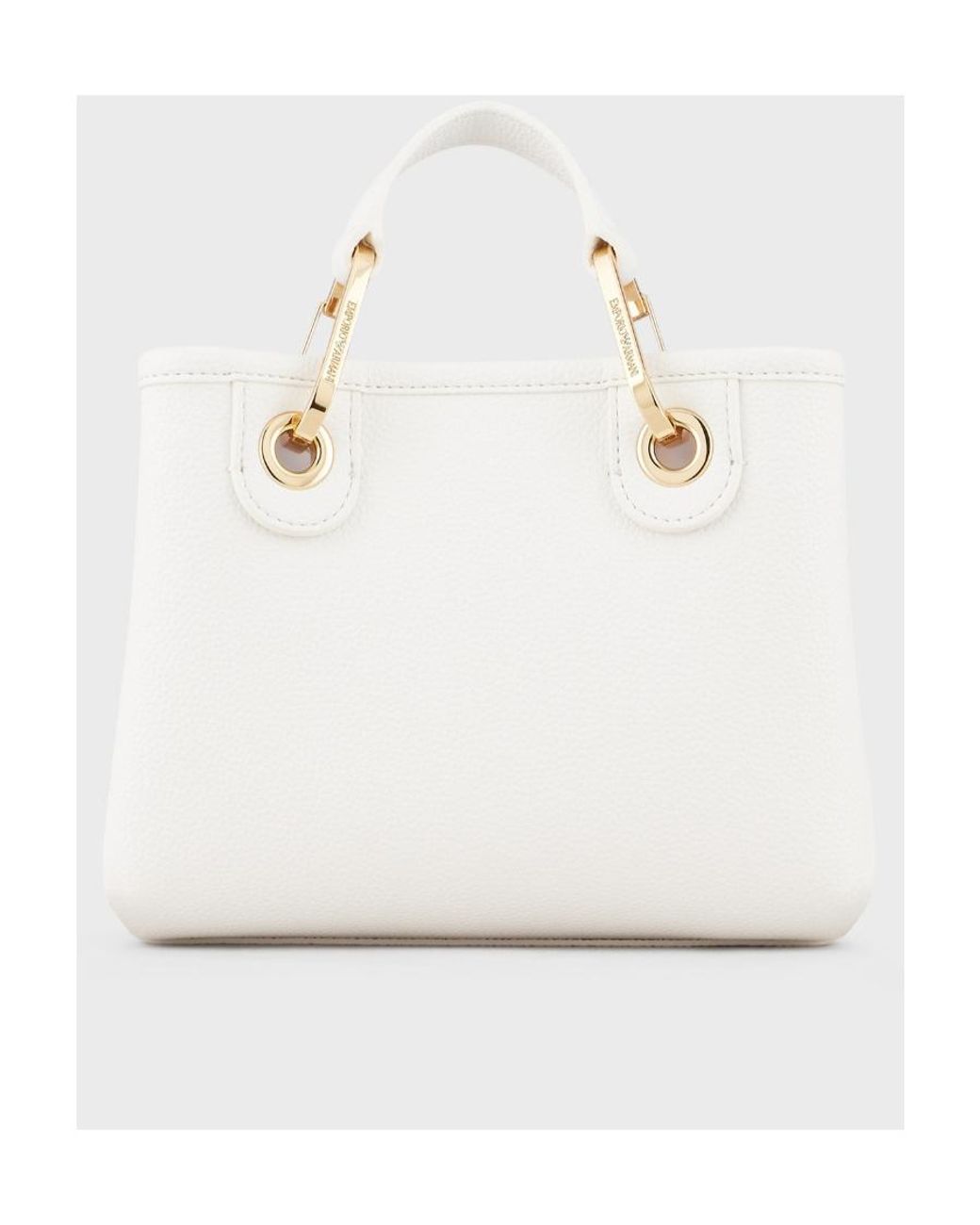 Emporio Armani White Logo Detailed Tote Bag