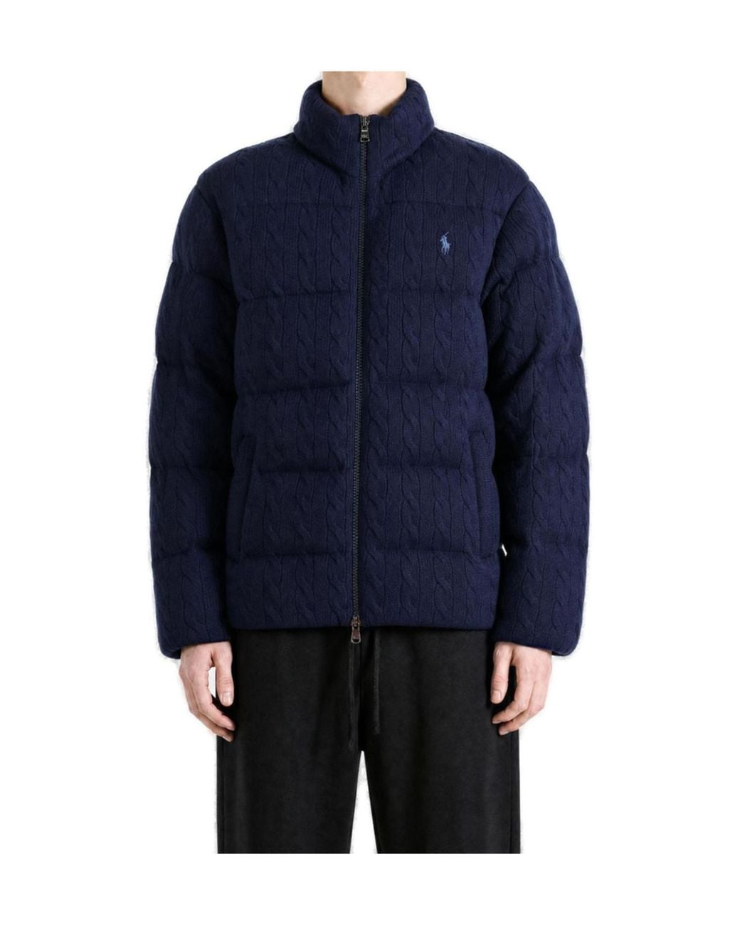 Polo Ralph Lauren Blue Cable-Knit Jumper Jacket for men