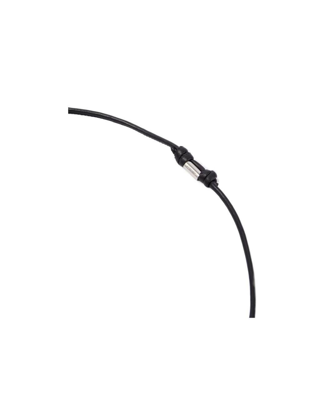 Lemaire Metallic Leather Necklace With Jasper for men