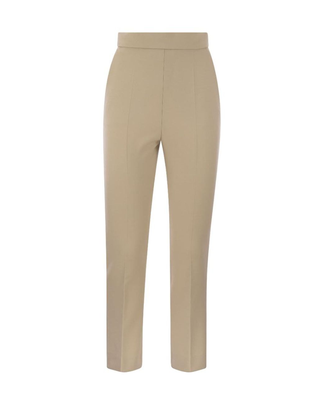 Max Mara Natural Nepeta Wool Crepe Tailored Pants