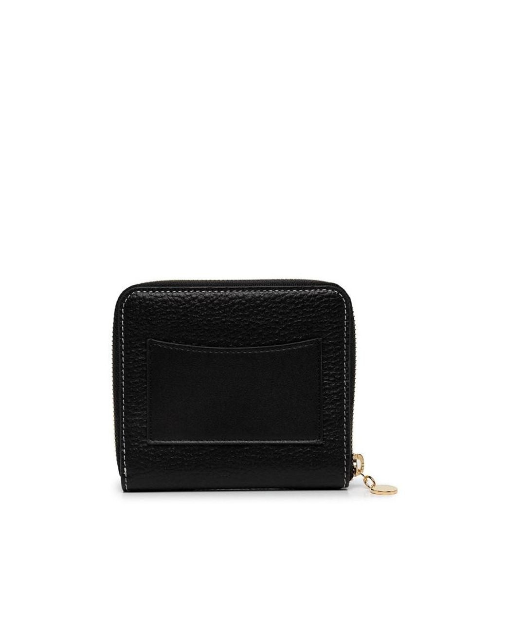 Stella McCartney Black Logo Detailed Zip-Up Card Holder