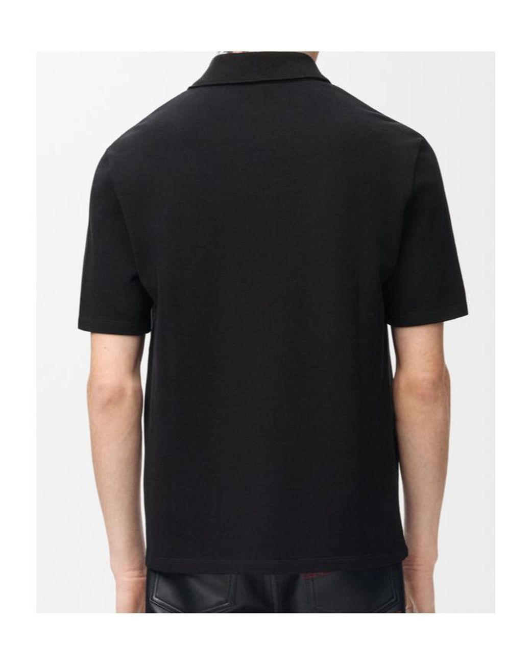 Loewe Black Anagram-Embroidered Polo Shirt for men