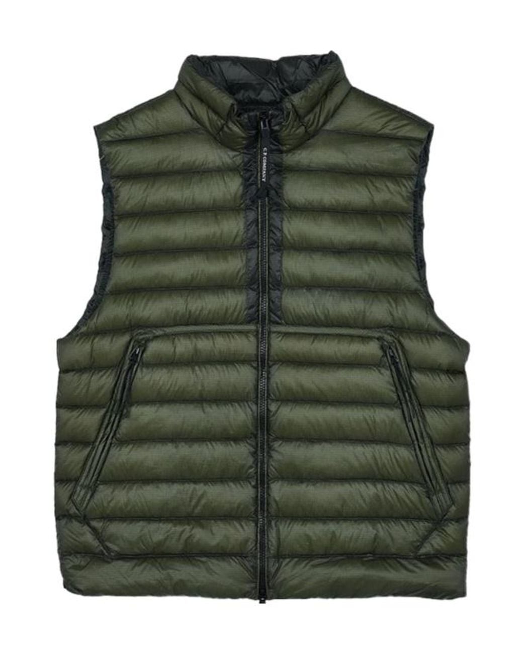 C P Company Green Zippered Down Vest for men
