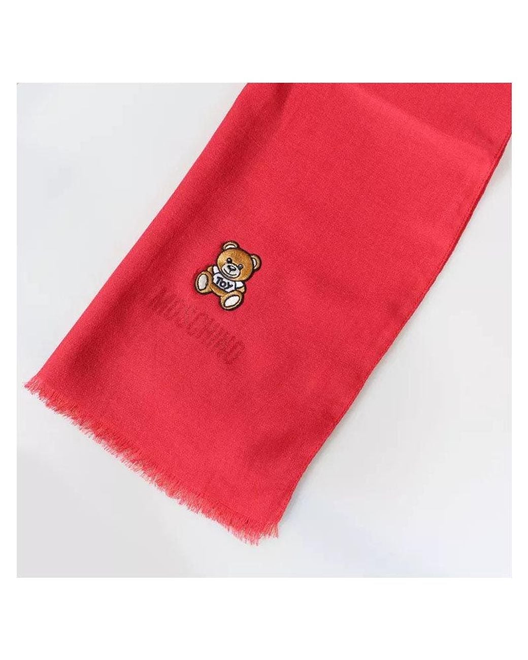 Moschino Red Logo Scarf for men
