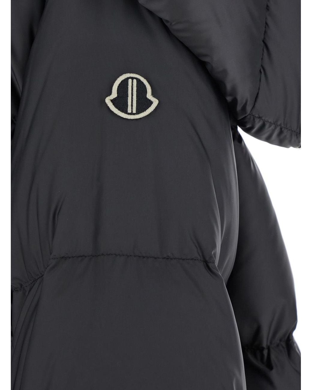 Moncler Black 'Cyclopic' Down Jacket With Removable Hood And Logo Patch