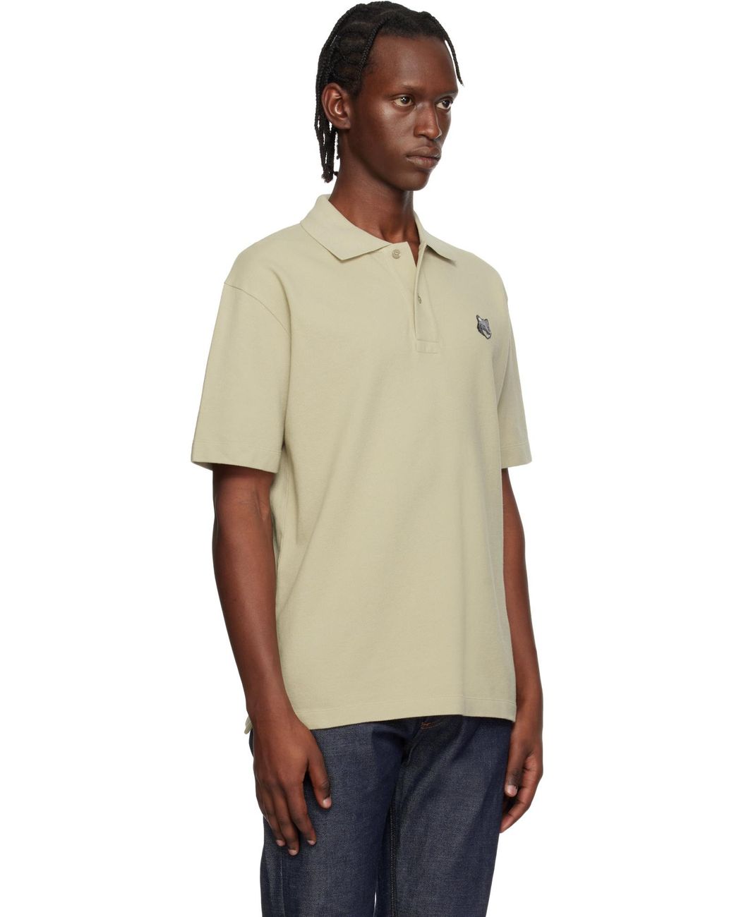 Maison Kitsuné White Maison Kitsuné Fox Head Comfort Polo Shirt for men