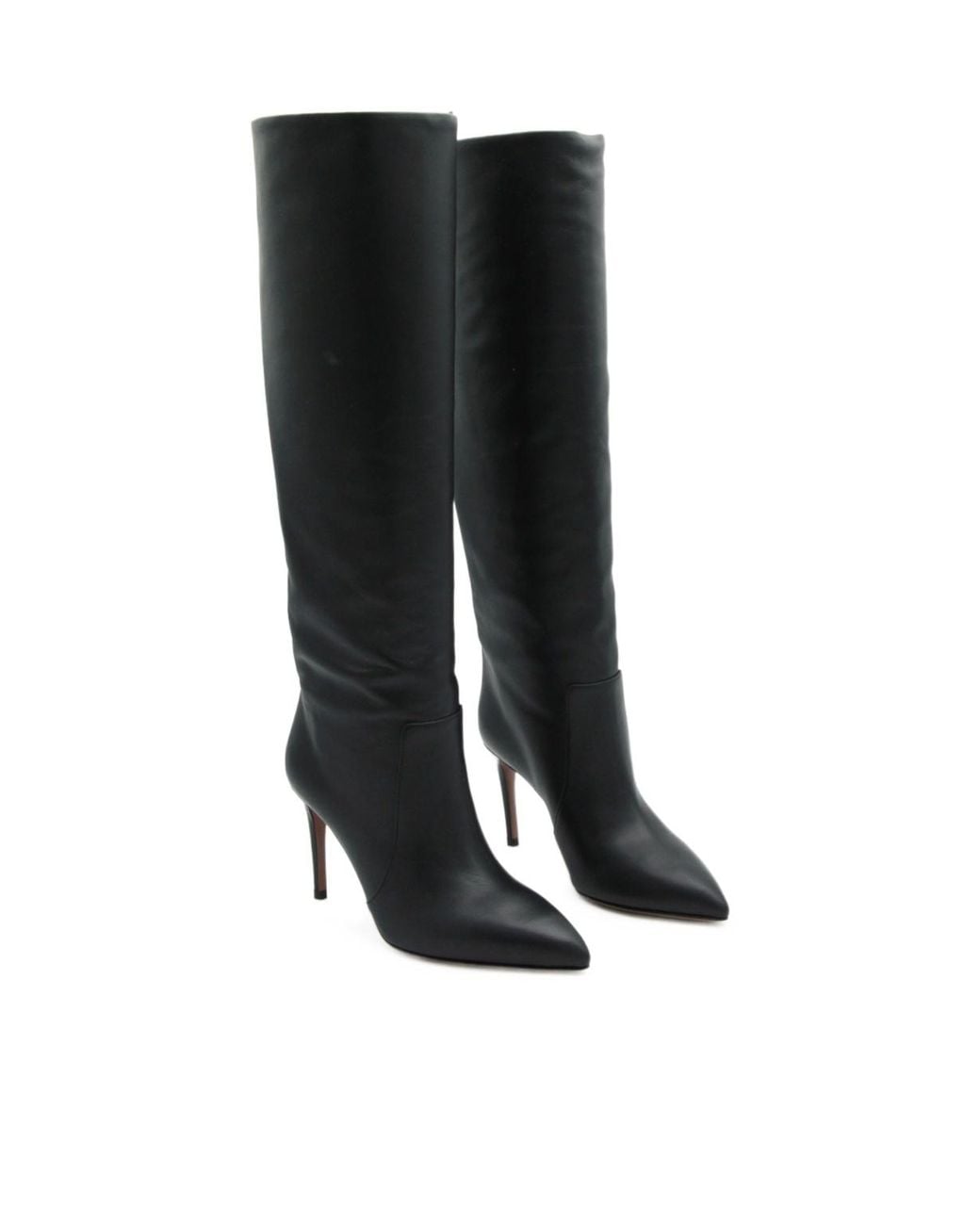 Paris Texas Black Pointed Toe Stiletto Boots