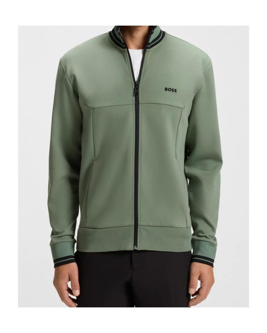 Boss Green Zipper Sweatshirt for men