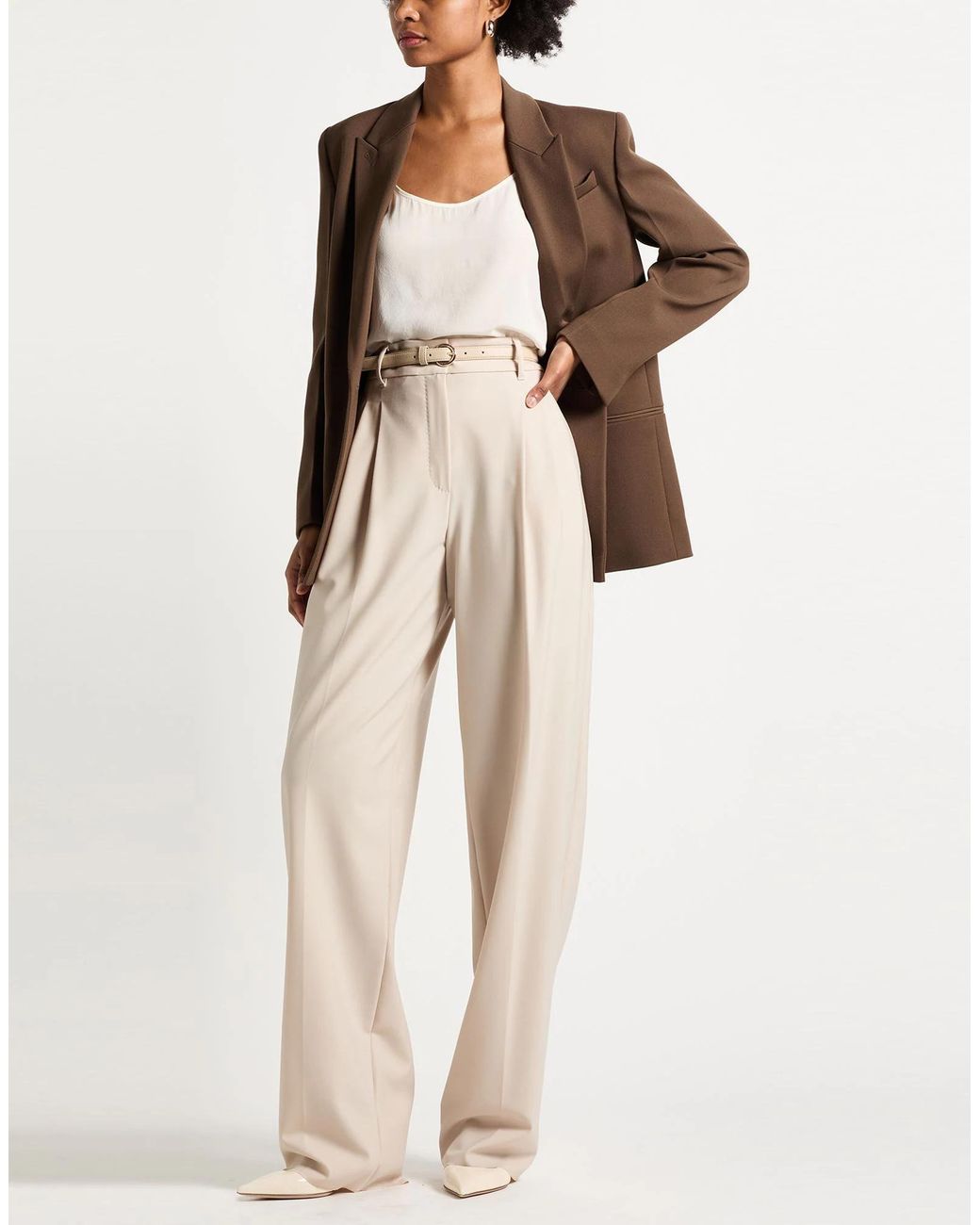 Max Mara Natural Wide-Leg Trousers