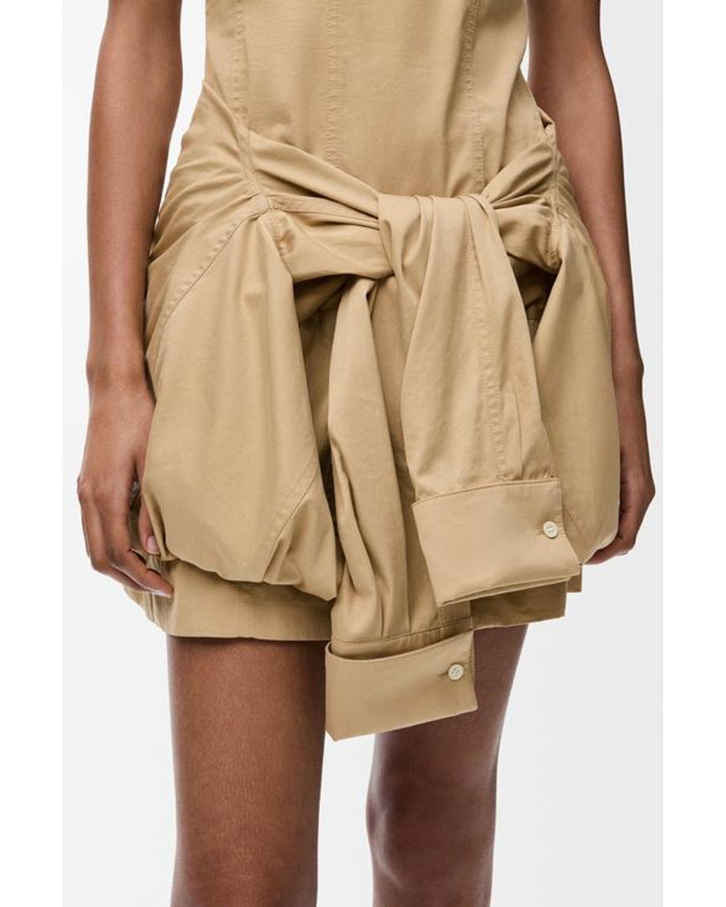 Loewe Natural Button-Up Layered-Effect Dress