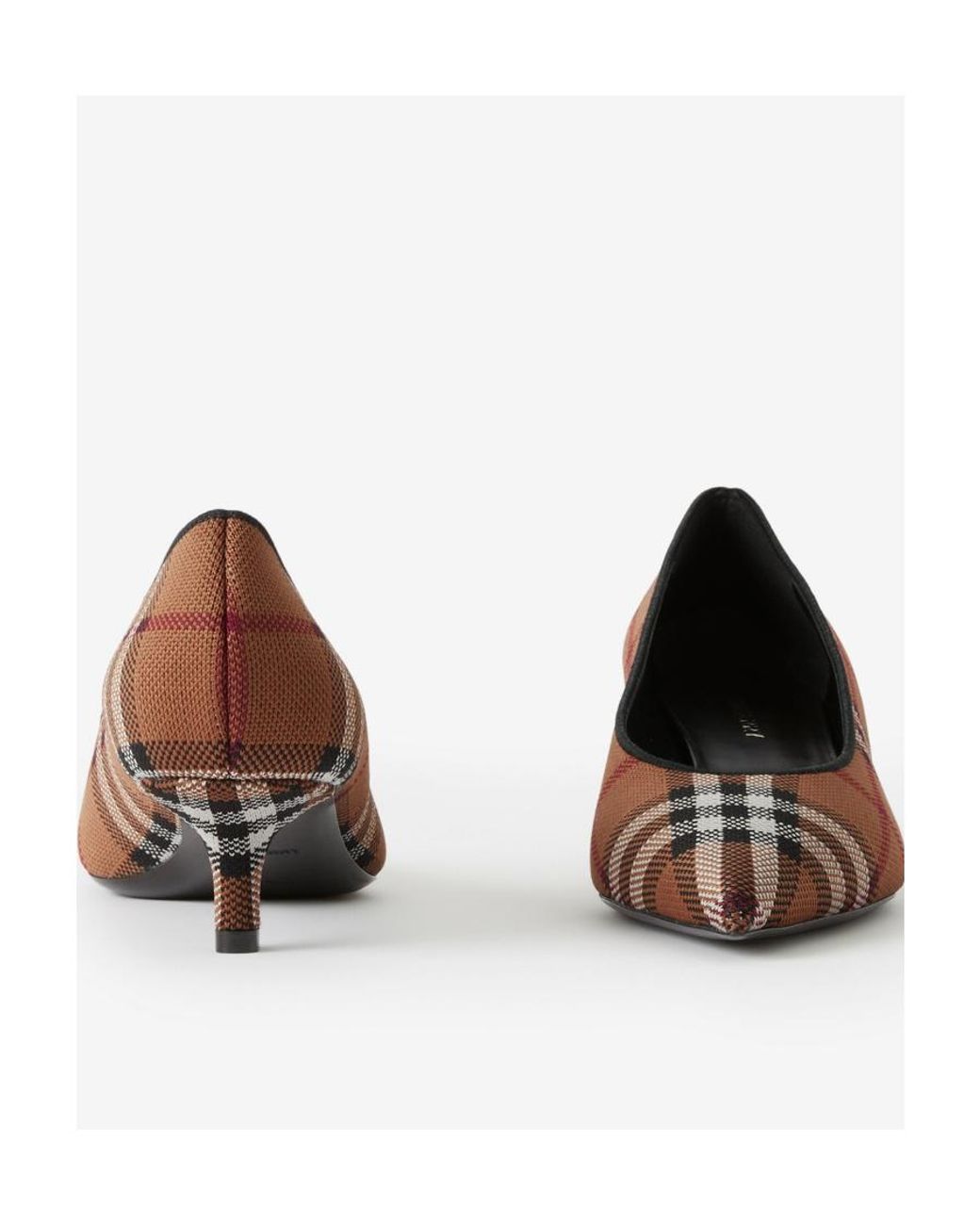 Burberry Brown Plaid Pointed High Heels