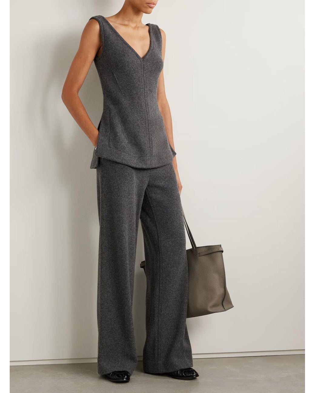Proenza Schouler Gray Wide-Leg Casual Pants