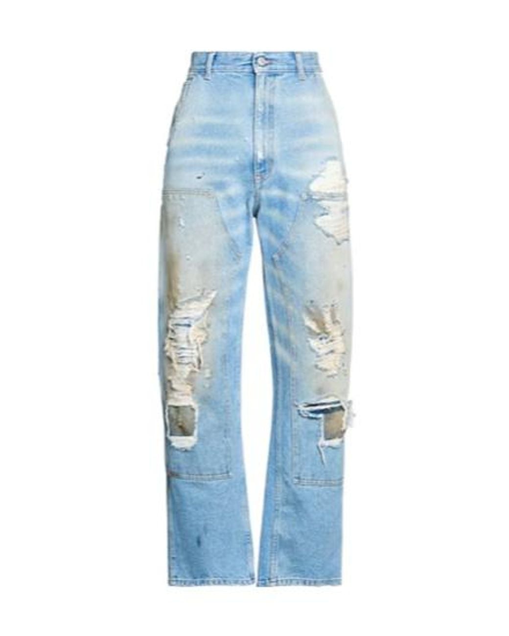 MM6 by Maison Margiela Blue High-Waisted Straight-Leg Jeans