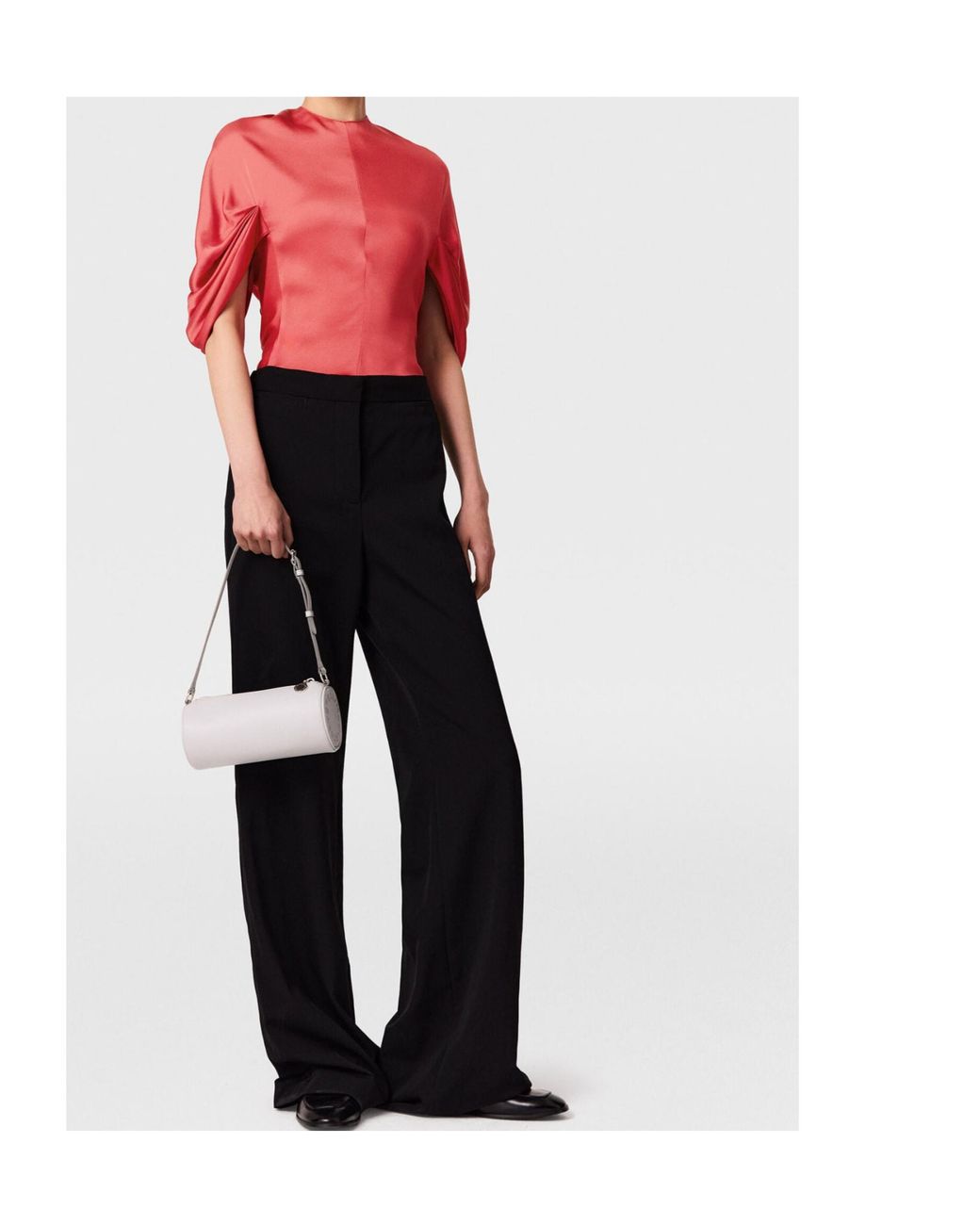 Stella McCartney Red Draped-Sleeve Blouse