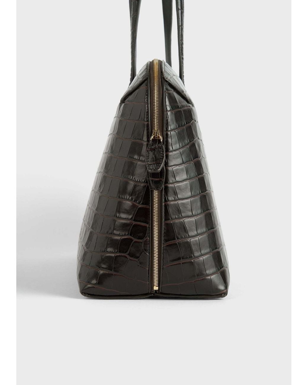 Totême  Black Totême Embossed Zip-Up Tote Bag