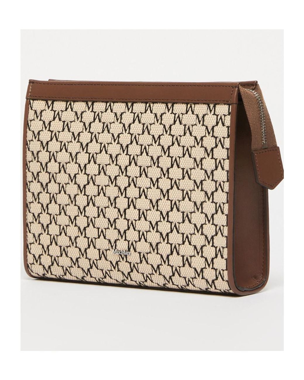 Max Mara Natural Mmtrousses Logo Plaque Zip-Up Wallet