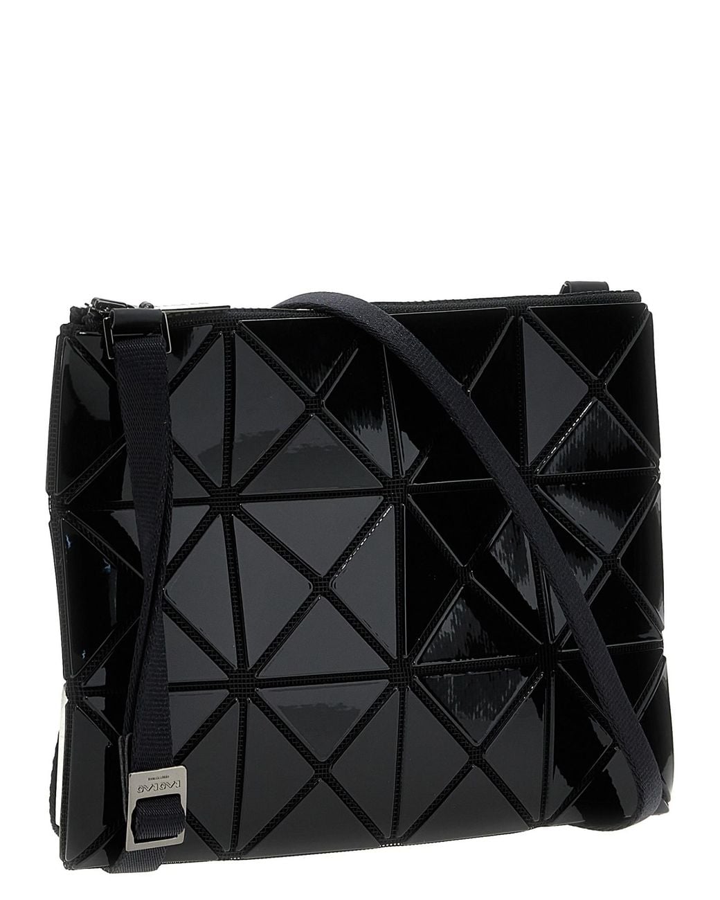 Issey Miyake Black Geometric-Patterned Shoulder Bag