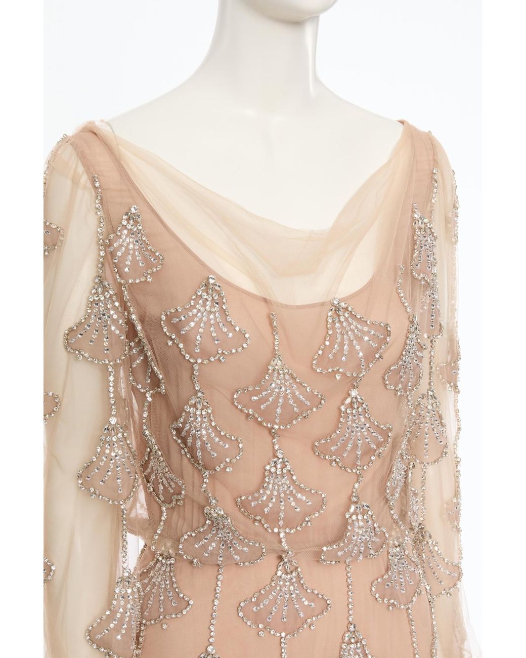 Valentino Natural Long Sleeve Dress