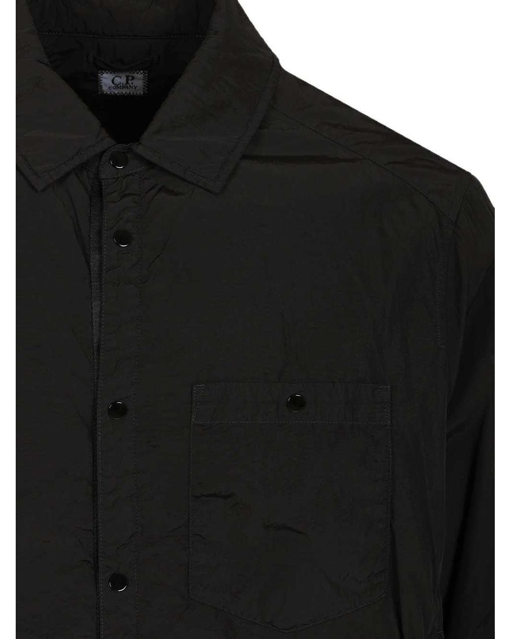 C P Company Black Chrome R Padded Overshirt Jacket for men