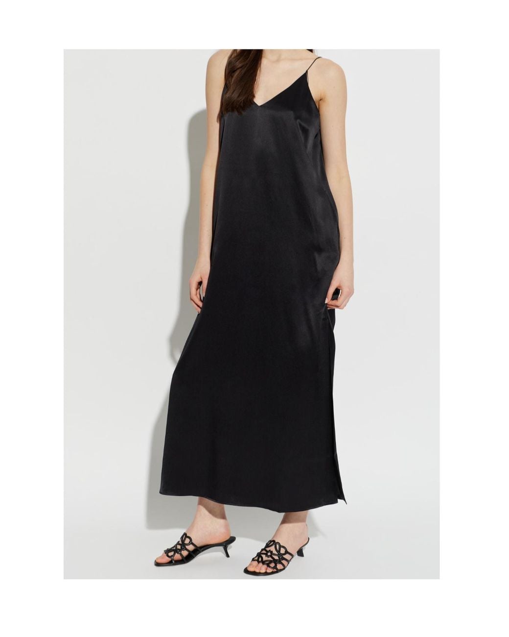 Lisa Yang Black Spaghetti Strap Maxi Dress