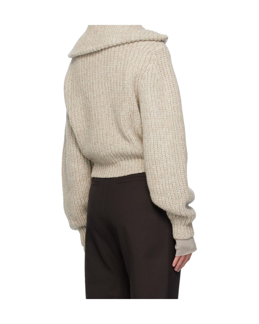 Lemaire Natural Long Sleeved Zipped Cardigan