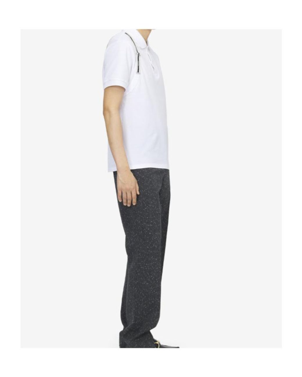 McQueen White Logo Strap Detail Polo Shirt for men