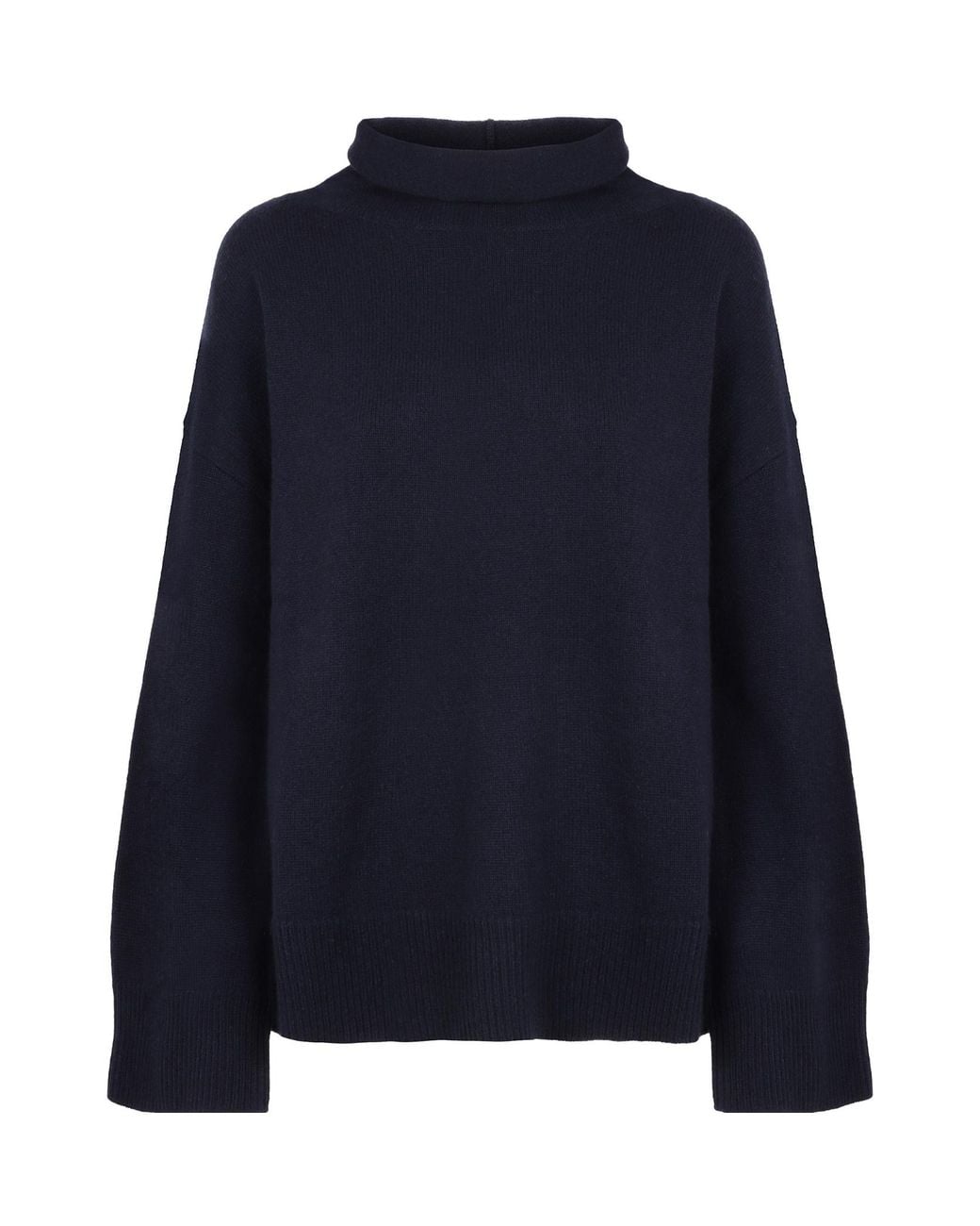 Aspesi Blue Turtleneck Ribbed Knit Pullover