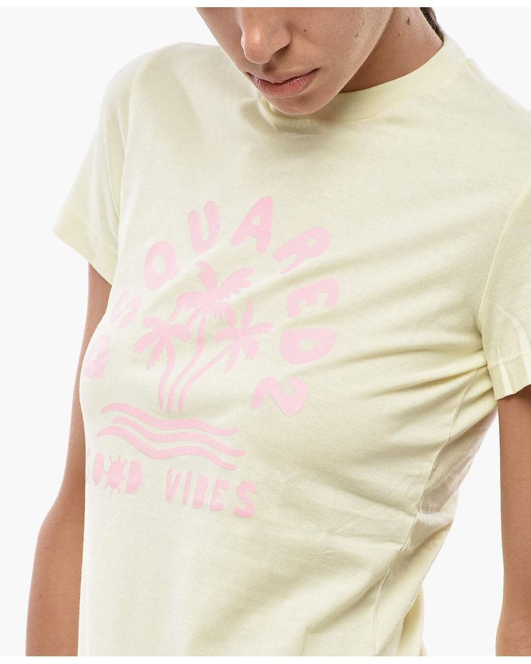 DSquared² White Logo-Print Crew-Neck T-Shirt