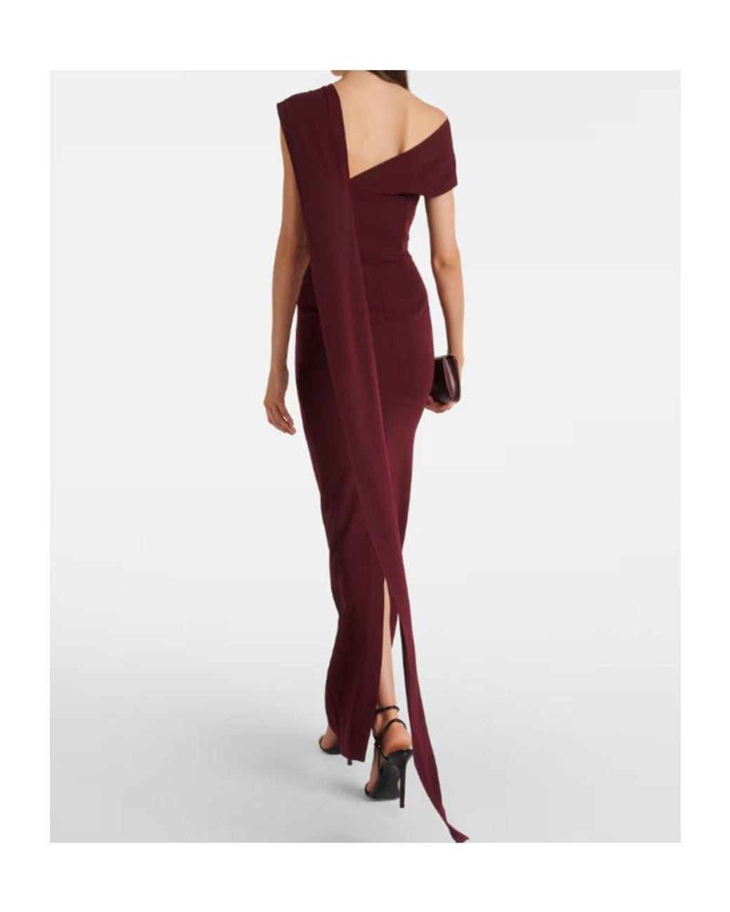 Roland Mouret Red Draped Cady Gown