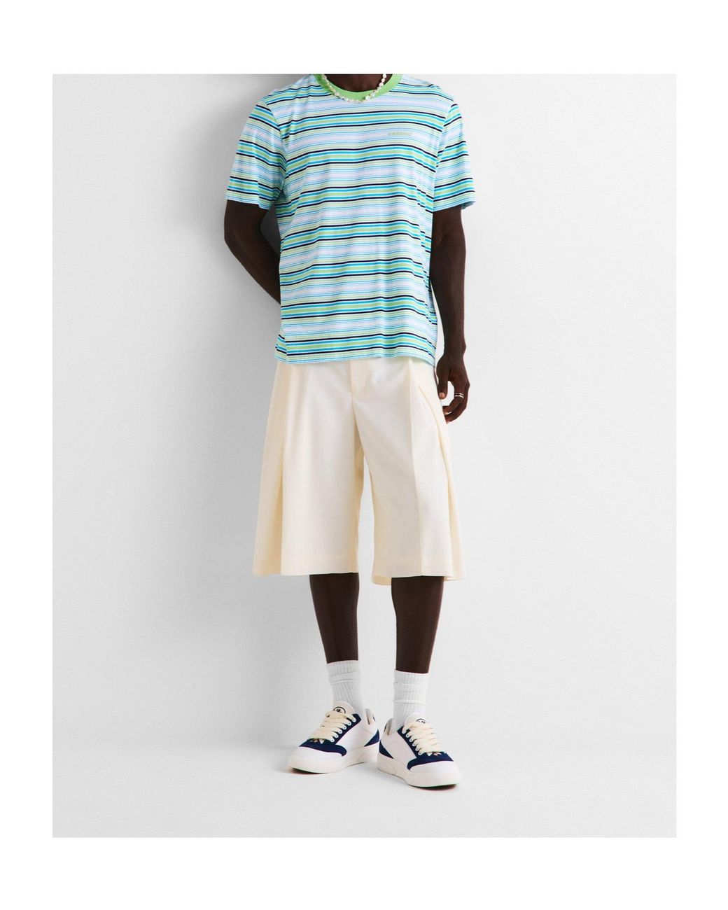 Casablanca Blue Casa Striped T-Shirt for men