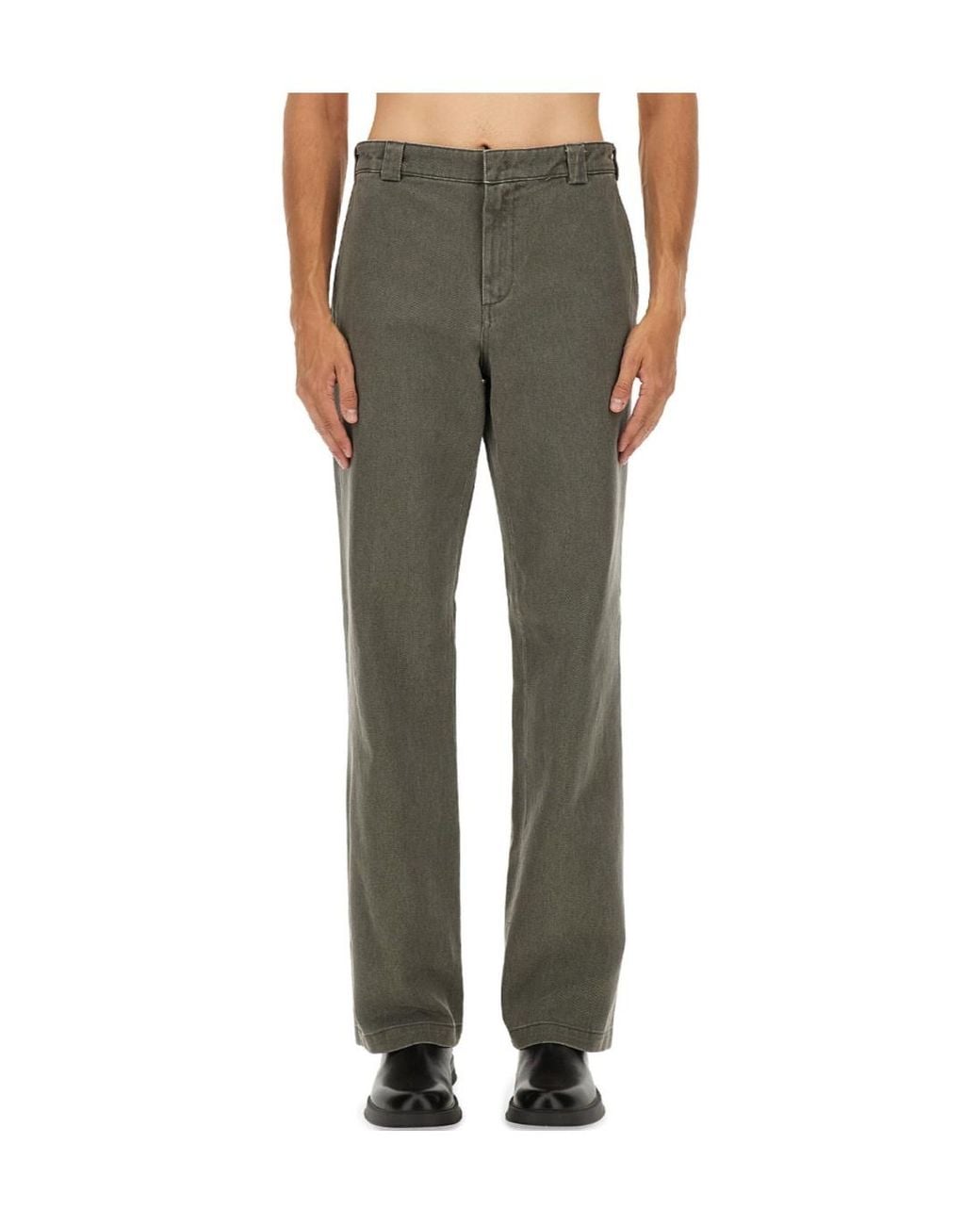 Aspesi Green Zippered Casual Pants for men