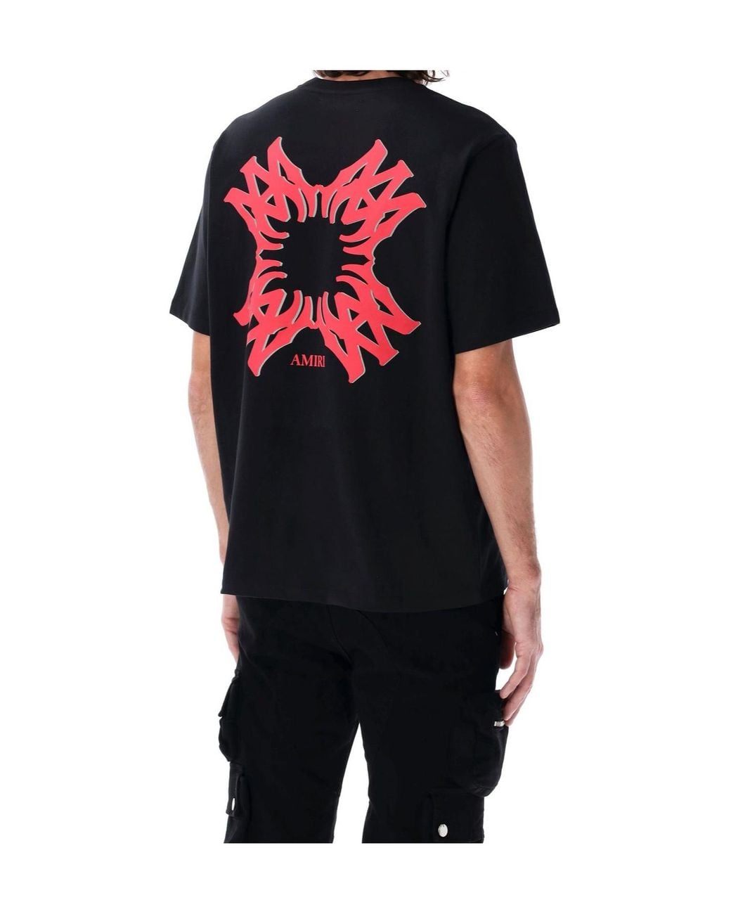Amiri Red Ma Quad Logo Printed Crewneck T-Shirt for men