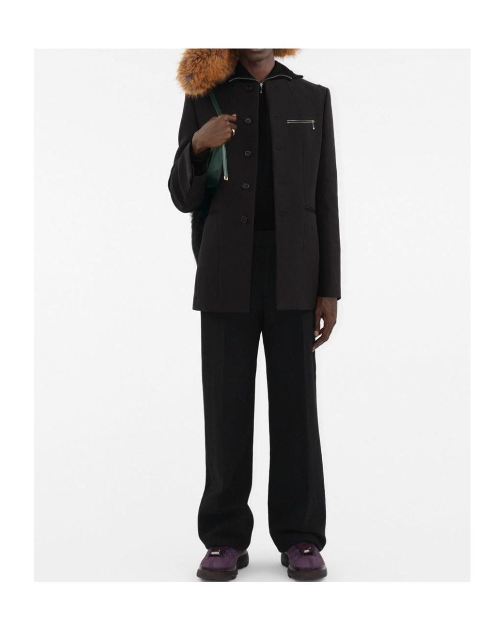 Burberry Black Half-Zip High-Neck Knitted Jumper for men
