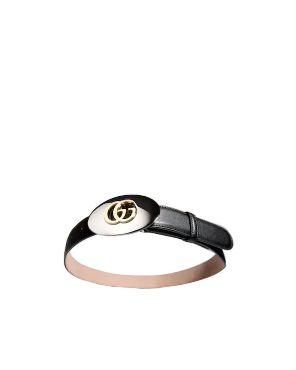 Gucci White Belt With Double G Plaque Buckle