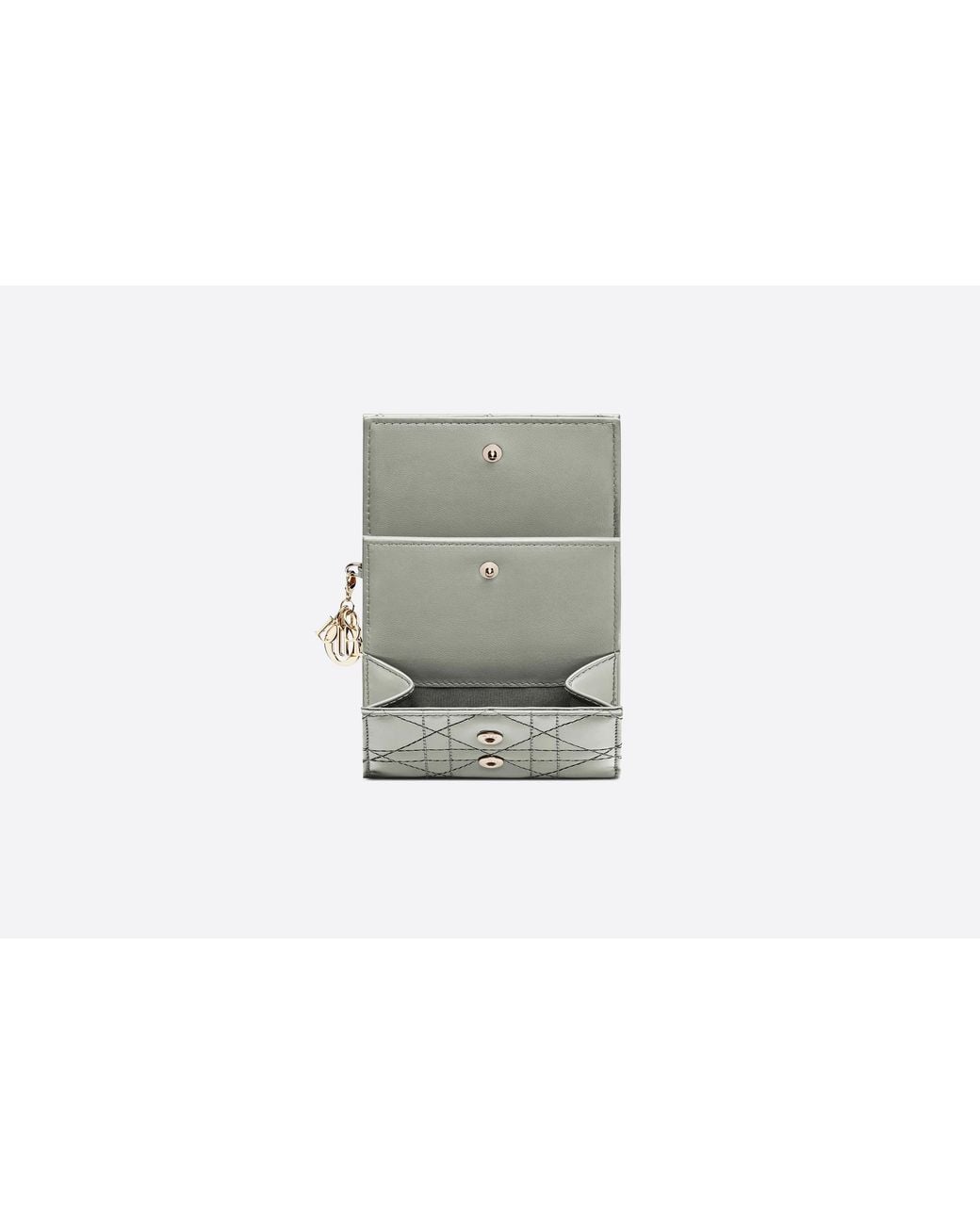 Dior White Logo Calfskin Wallet