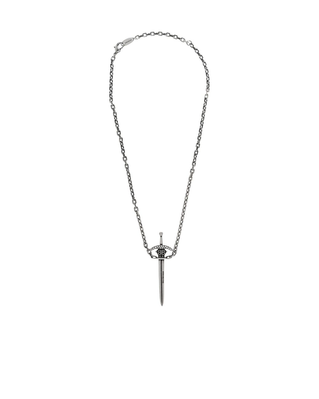 Balenciaga Metallic A Sword Shaped Pendant Necklace for men