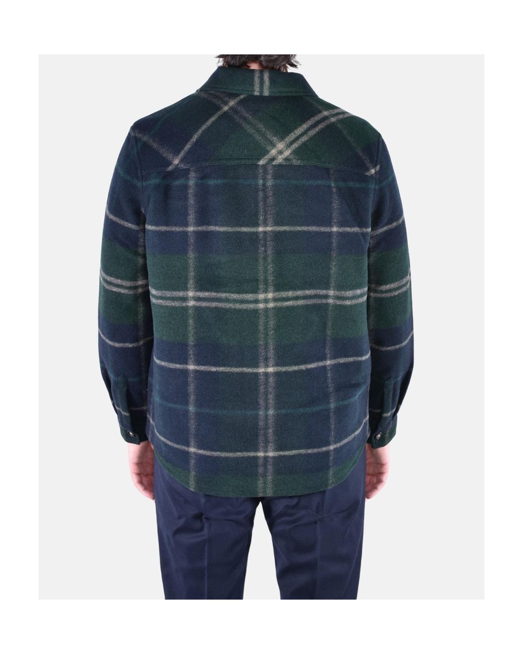 Barbour Blue Woodlane Tartan Check Shirt Jacket for men
