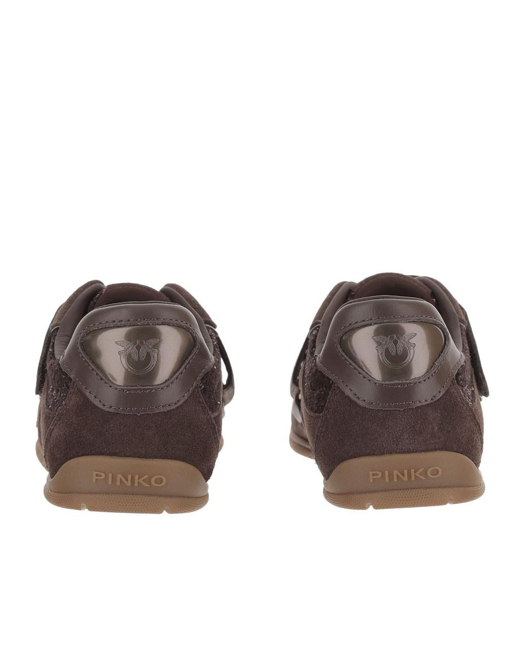 Pinko Brown Sequined Velcro Low-Top Sneakers