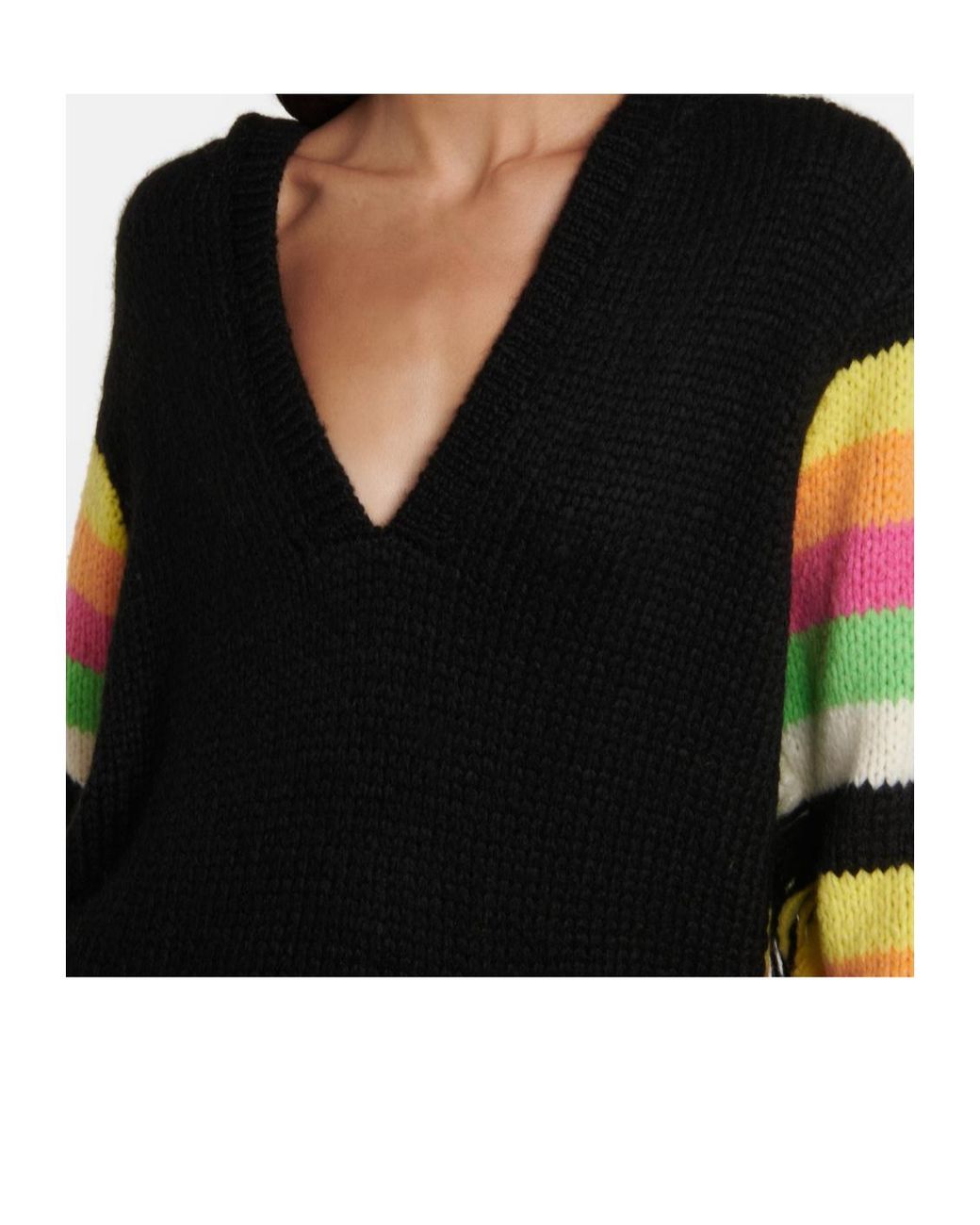 Gabriela Hearst Black Striped Knit Hoodie