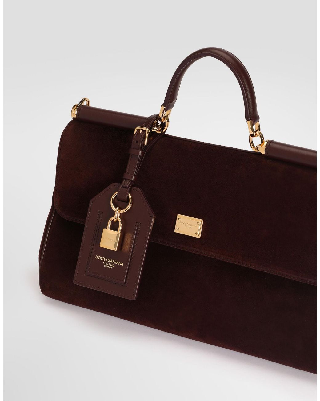 Dolce & Gabbana Brown Sicily Foldover Top Tote Bag