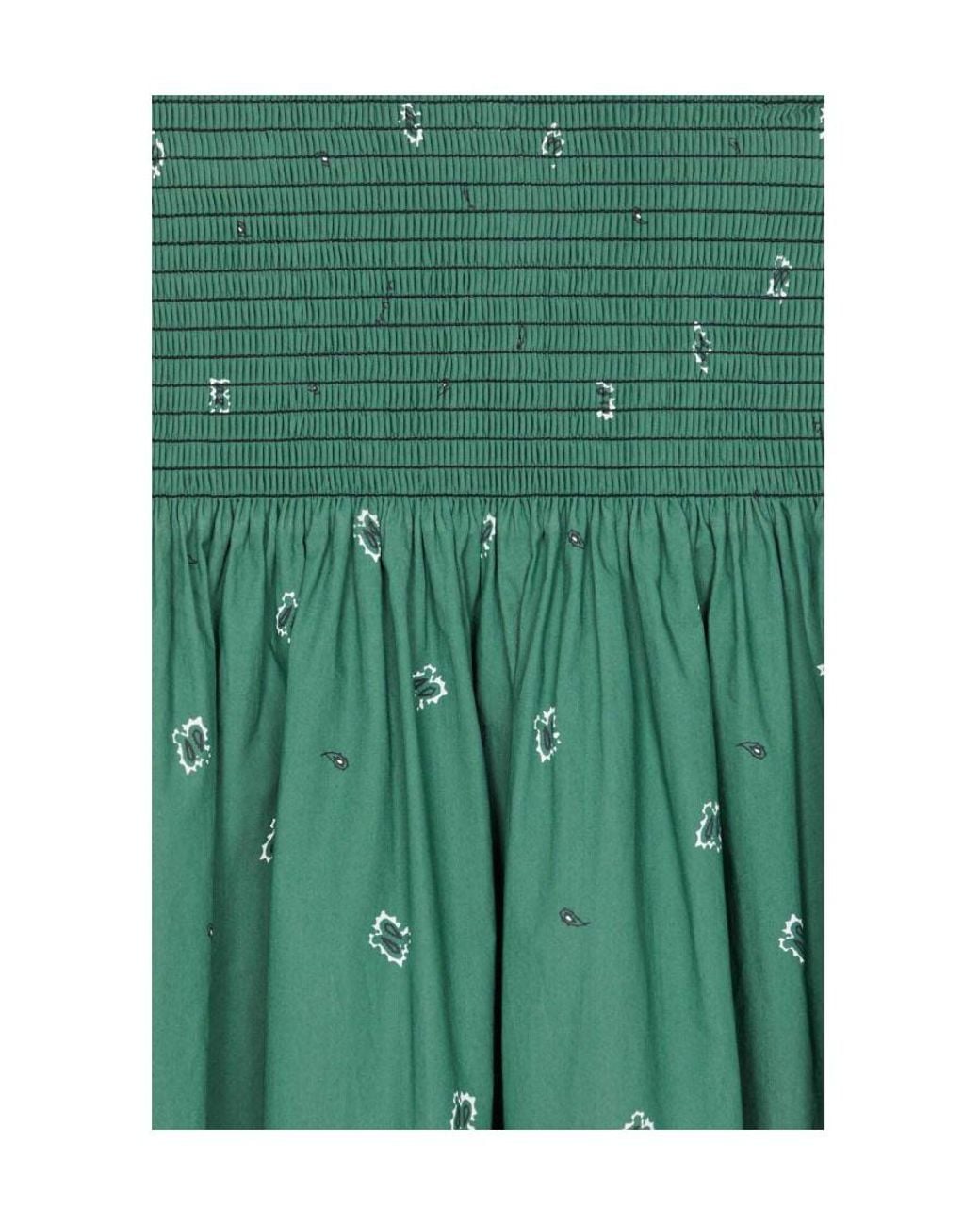 KENZO Green Smocked Bandana-Print Mini Skirt